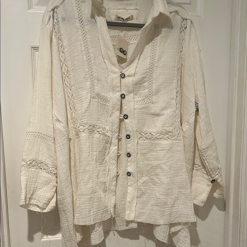 We the Free  Cream Button-Up Top